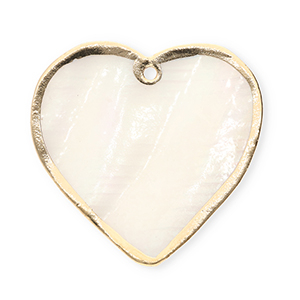 Schelp hanger special heart White-gold