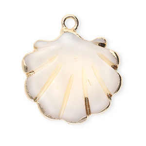 Schelp hanger special scallop White-gold