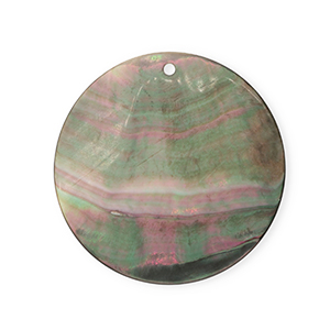 Schelp hanger special round Dark grey-white