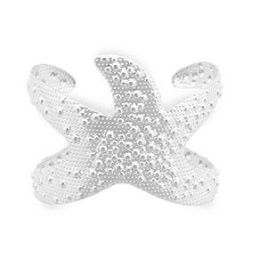 Armbanden van Stainless steel Roestvrij staal (RVS) bangle starfish Silver