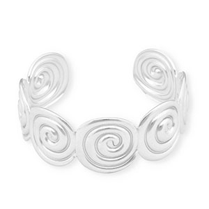 Armbanden van Stainless steel Roestvrij staal (RVS) bangle spirals Silver