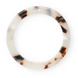 Hangers van resin 35mm rond Tortoise white