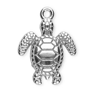 Bedels van Stainless steel Roestvrij staal (RVS) turtle Silver