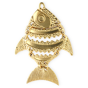 Bedels van Stainless steel Roestvrij staal (RVS) fish Gold