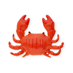 Eco-brass&reg; metaal bedels enamel crab Gold-orange-red-black