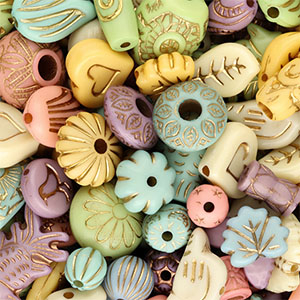 Kralen van acryl mix Multicolour-gold