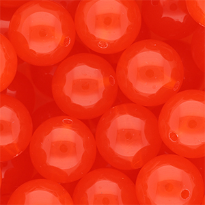 18 mm kralen van DQ&reg; acryl shiny Vermillion red