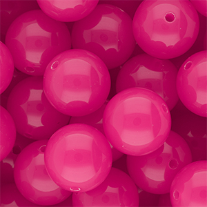 18 mm kralen van DQ&reg; acryl shiny Magenta pink
