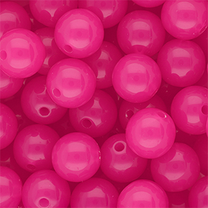 14 mm kralen van DQ&reg; acryl shiny Magenta pink