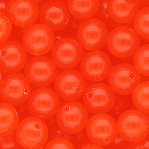 12 mm kralen van DQ&reg; acryl shiny Vermillion red