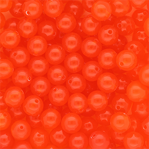10 mm kralen van DQ&reg; acryl shiny Vermillion red
