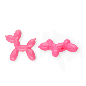 Kralen van acryl shiny balloon&nbsp;dog Dark pink