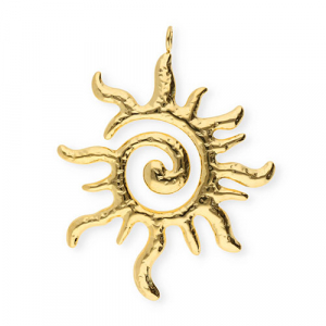 Bedels van Stainless steel Roestvrij staal (RVS) spiral sun Gold