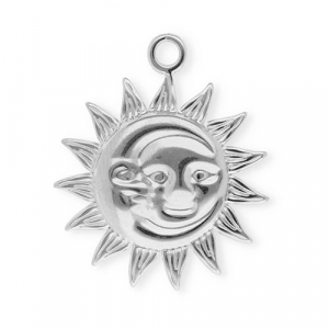 Bedels van Stainless steel Roestvrij staal (RVS) sun & moon Silver