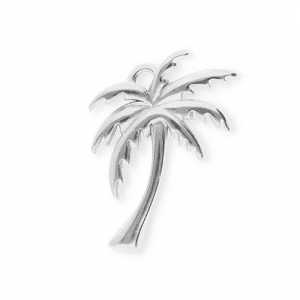 Bedels van Stainless steel Roestvrij staal (RVS) palmtree Silver