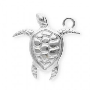 Bedels van Stainless steel Roestvrij staal (RVS) turtle Silver