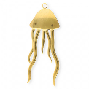 Bedels van Stainless steel Roestvrij staal (RVS) jellyfish Gold