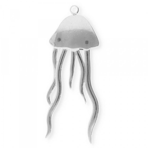 Bedels van Stainless steel Roestvrij staal (RVS) jellyfish Silver