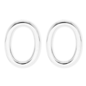 BY31&reg; Oorbellen van Stainless steel Roestvrij staal (RVS) oorstekers oval Silver