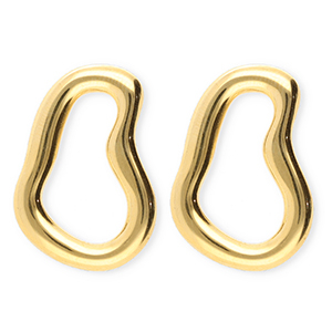 BY31&reg; Oorbellen van Stainless steel Roestvrij staal (RVS) oorstekers irregular Gold