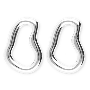 BY31&reg; Oorbellen van Stainless steel Roestvrij staal (RVS) oorstekers irregular Silver