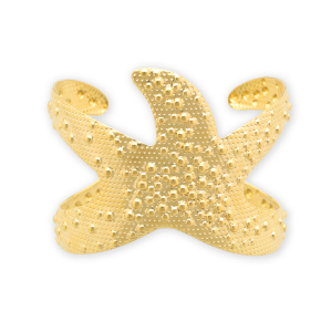 Armbanden van Stainless steel Roestvrij staal (RVS) bangle starfish Gold