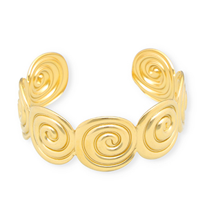 Armbanden van Stainless steel Roestvrij staal (RVS) bangle spirals Gold