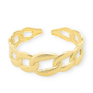Armbanden van Stainless steel Roestvrij staal (RVS) bangle belcher chain Gold