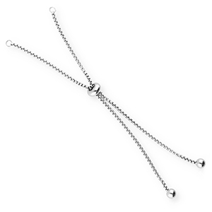 Benodigdheden van Stainless steel Roestvrij staal (RVS) semi armband met smart bead stopper Silver