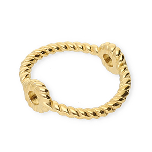 Benodigdheden van Stainless steel Roestvrij staal (RVS) dichte ring met 2 oogjes 13mm Gold