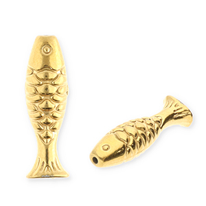 Kralen van stainless steel Roestvrij staal (RVS) fish Gold
