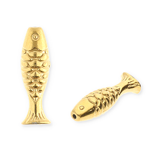 Kralen van stainless steel Roestvrij staal (RVS) fish Gold