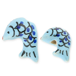 Keramiek kraal fish Blue-black