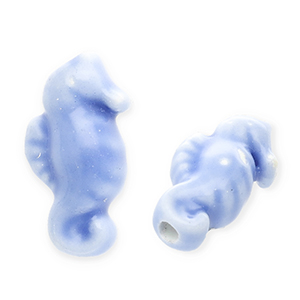 Keramiek kraal seahorse Blue