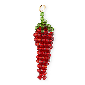 BY31&reg; Bedel van glaskralen chili pepper Dark red-green
