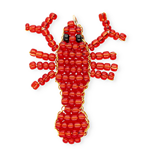 BY31&reg; Bedel van glaskralen lobster Red-black-gold