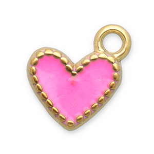Bedels van Stainless steel Roestvrij staal (RVS) heart Gold-pink