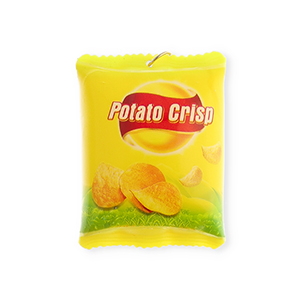 Statement hangers bag of crisps Yellow-red-green