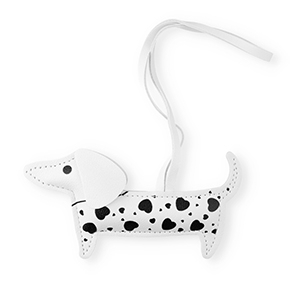 Statement hangers dachshund with hearts White-black