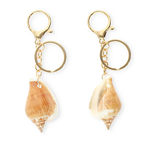 Sleutelhangers shell Light brown-gold