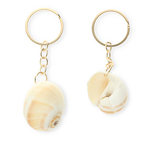 Sleutelhangers shell Cream beige-gold