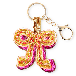 Sleutelhangers bow Gold-peach pink-ochre yellow