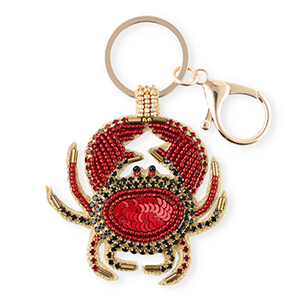 Sleutelhangers crab Gold-red-black