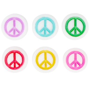 Acryl letterkralen peace Multicolour-white