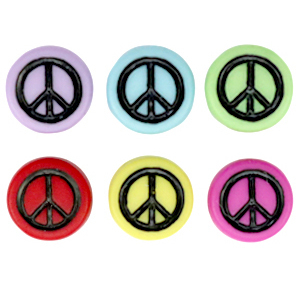 Acryl letterkralen peace Multicolour-black