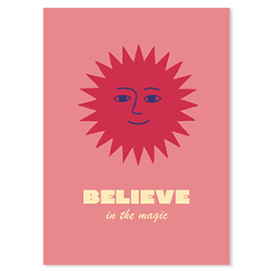BY31&reg; Kaartjes voor sieraden "Believe in the magic" Red-coral pink-yellow-blue