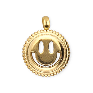BY31&reg; Bedels van Stainless steel Roestvrij staal (RVS) smiley Gold