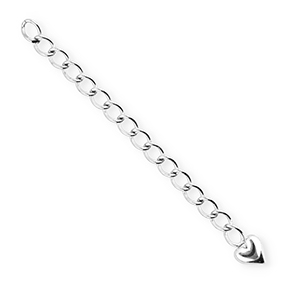 BY31&reg; Benodigdheden van Stainless steel Roestvrij staal (RVS) verlengketting set heart Silver