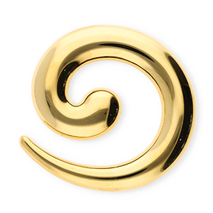 Statement broches van Stainless steel Roestvrij staal (RVS) spiral Gold