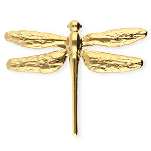 Statement broches van Stainless steel Roestvrij staal (RVS) dragonfly Gold